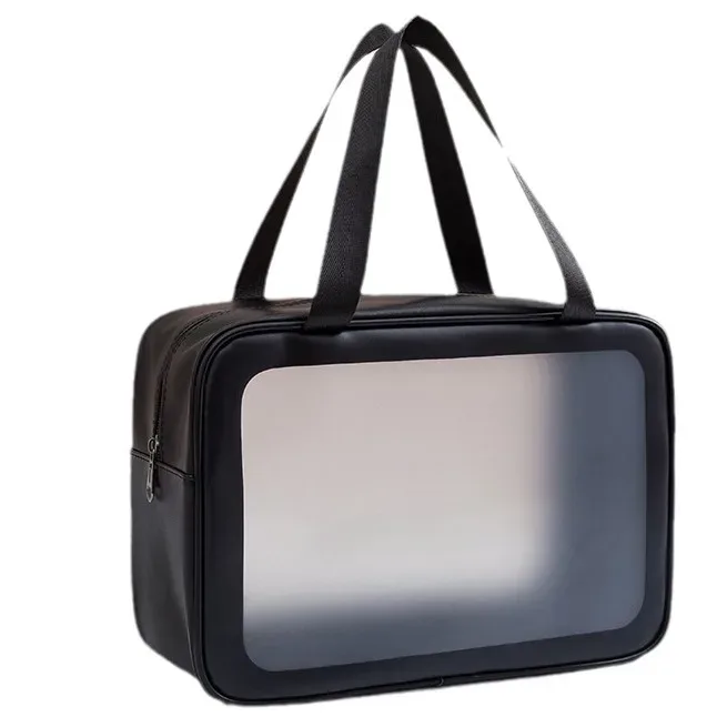 nouvelle trousse de toilette et de maquillage transparente imperméable à grande capacité, épaissie, sans logo, pour voyage, multi-usage, portable, cosmétique