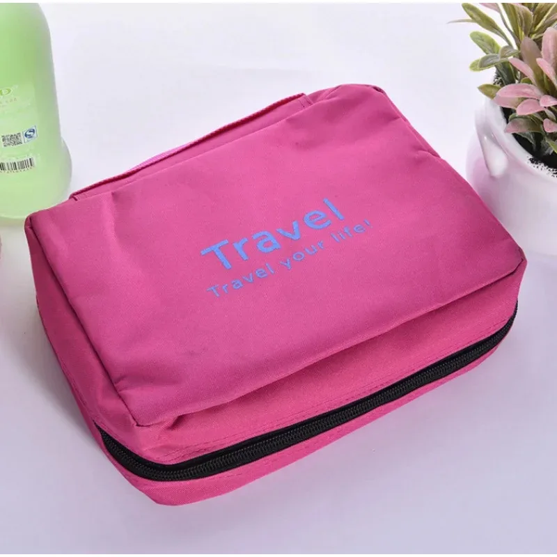 sac de toilette de voyage suspendu pour femmes, grande capacité, imperméable, organiseur de maquillage, sac de rangement de voyage pliable et portable