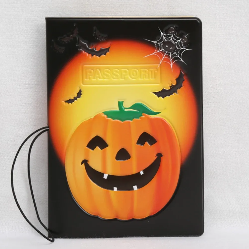 couverture de passeport en forme de crâne de rose, accessoires de voyage, corde de contraction de style halloween, étui porte-passeport anti-perte, nouvelle mode