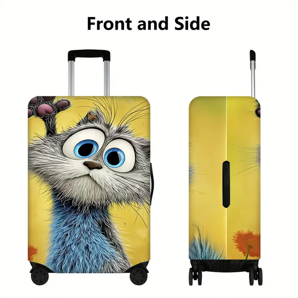1 housse de bagage fantaisie à motif œil bleu pour bagages de 18 à 32 pouces ; accessoires de voyage anti-poussière et élastiques pour une protection efficace
