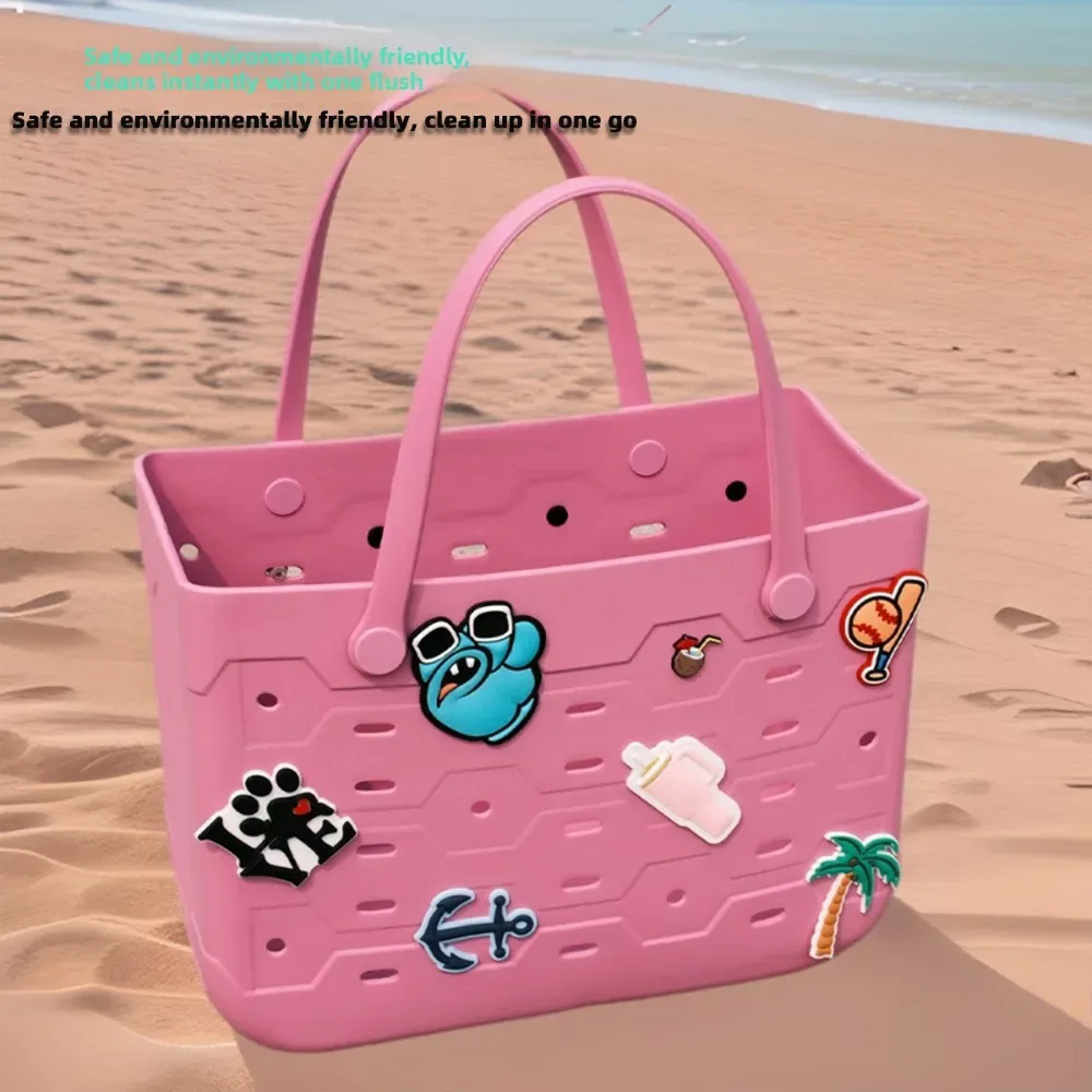 sac de plage en eva haute densité, imperméable, avec trous, style sac à main de voyage, organisateur de rangement multi-usages, grande taille pour usage quotidien