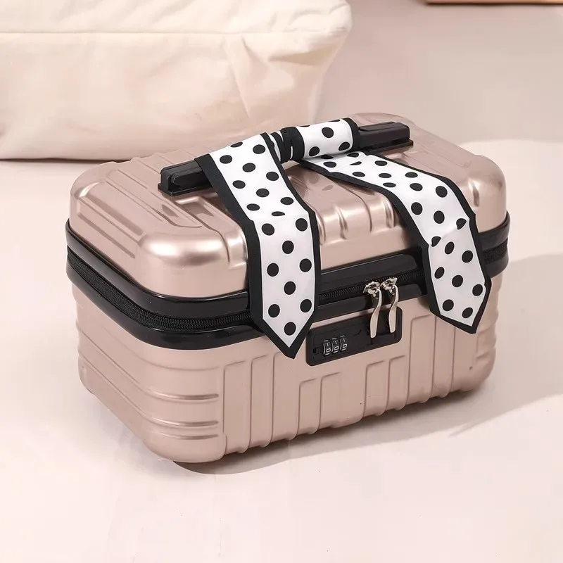 trousse cosmétiques abs noire blanche solides polyvalentes femmes voyage compression poignée confortable grande capacité séparation sèche humide organisée