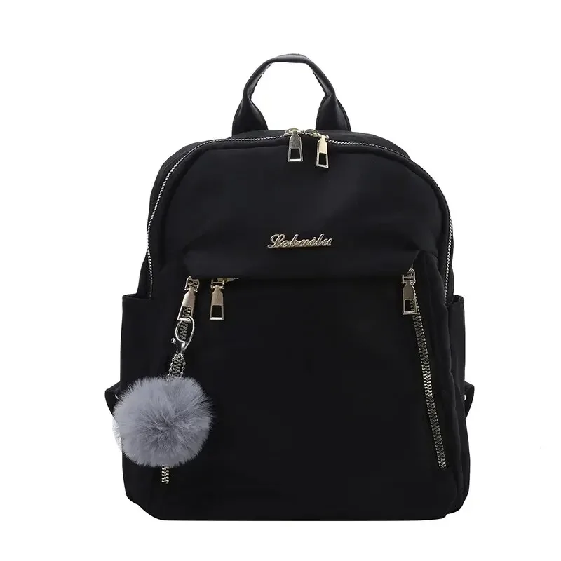 sac à dos d'étudiant simple noir de grande capacité style harajuku