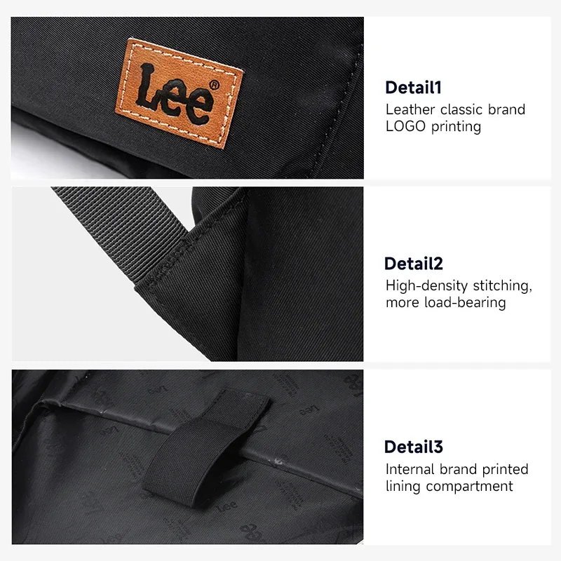 lee grande capacité voyage 15.6 pouces sac à dos pour ordinateur portable pour homme femmes imperméable décontracté en nylon adolescents collège sac d'école mâle