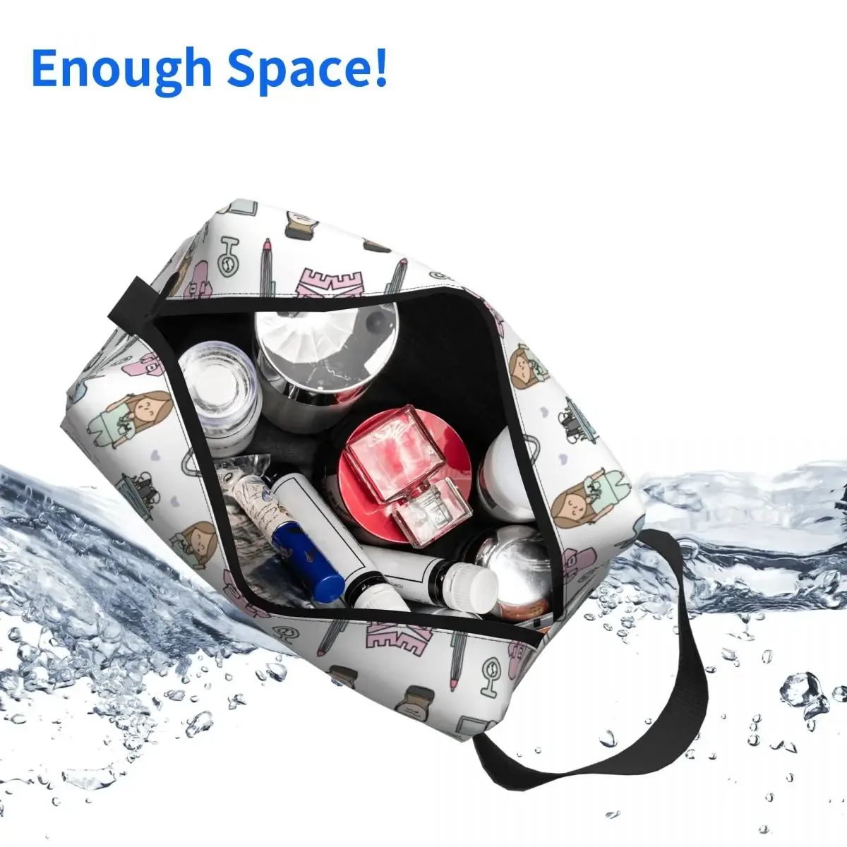 grands sacs à cosmétiques pour médecin et infirmière, trousse de maquillage, accessoires pour femmes, pochette de maquillage pour bourse résistante à l'eau
