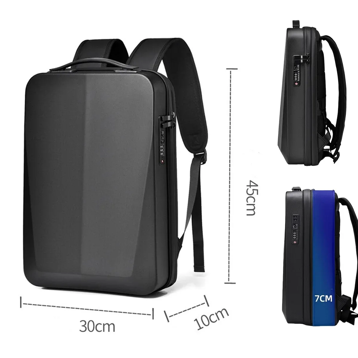 sac à dos étanche pour ordinateur portable 15.6 /17 pouces pour hommes, sac de jeu à coque rigide extensible, antivol tsa, chargeur usb, sacs de voyage d'affaires