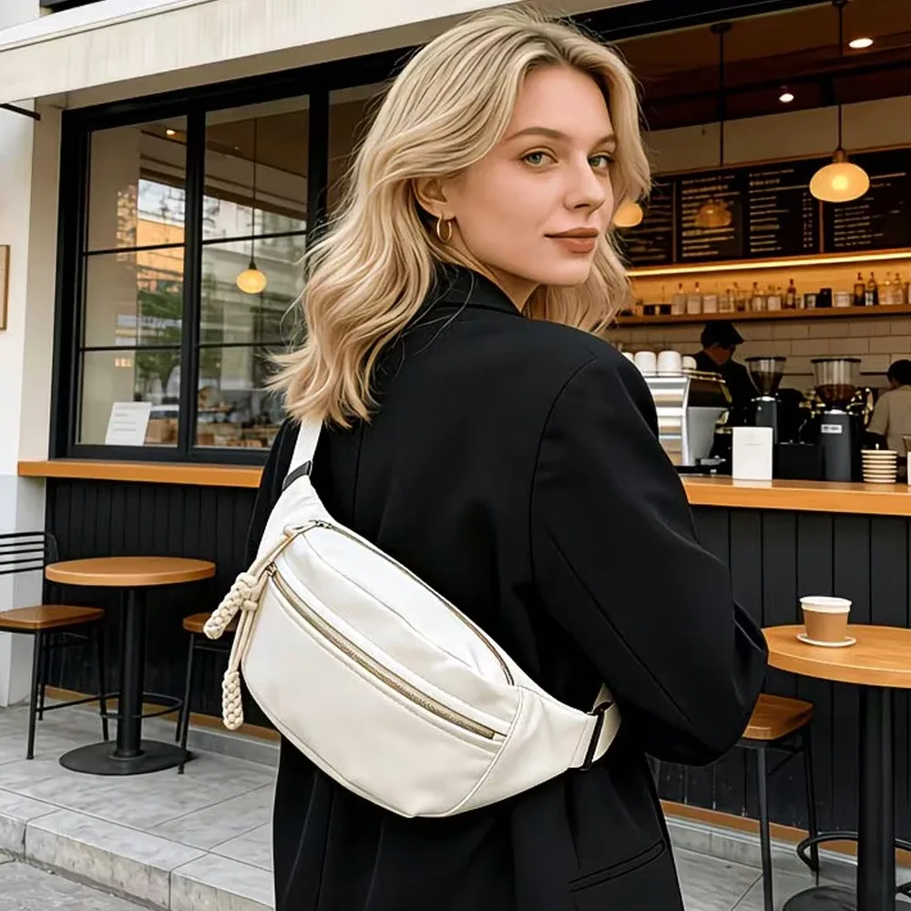 sac de poitrine unisexe simple et léger, sac bandoulière, sac à épaule, avec sangle réglable, conception intégrée de grande capacité, libère vos mains, adapté aux trajets quotidiens, aux voyages et à l'utilisation par
