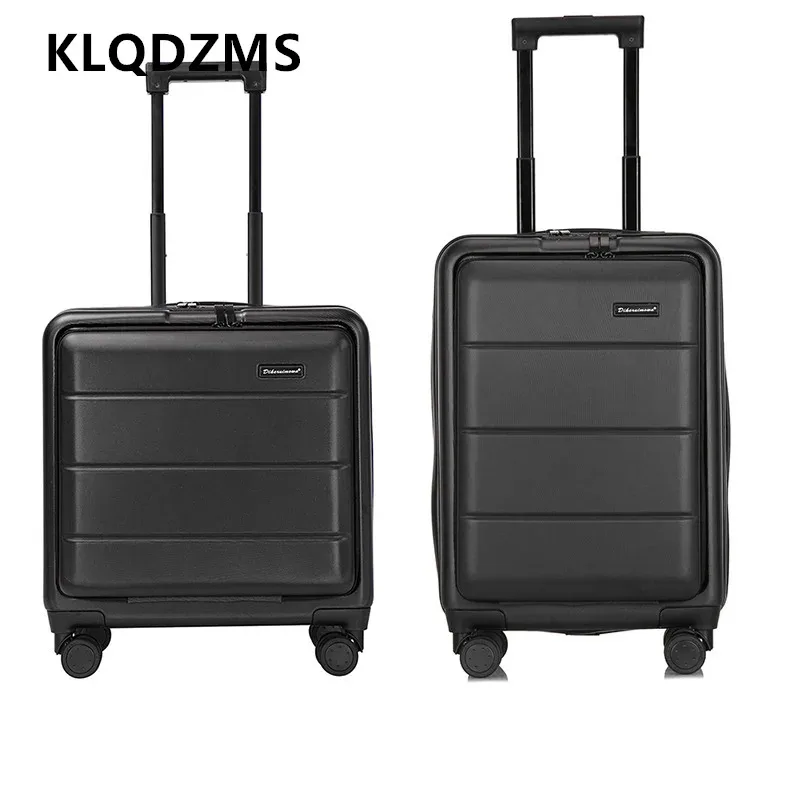 klqdzms valise de haute qualité sur roulettes 20"22"24"26 pouces, ouverture frontale, bagage de cabine multifonctionnel, valise trolley.