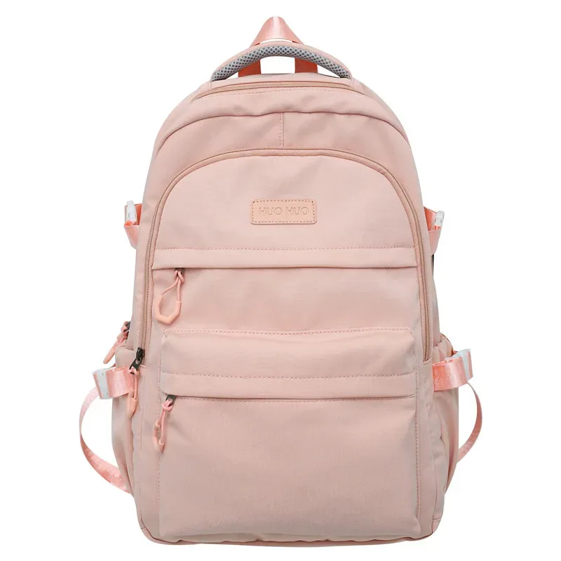 sac à dos de couleur unie de grande capacité pour lycéens, sac à dos de voyage noir simple pour collégiens, nouveauté 2026