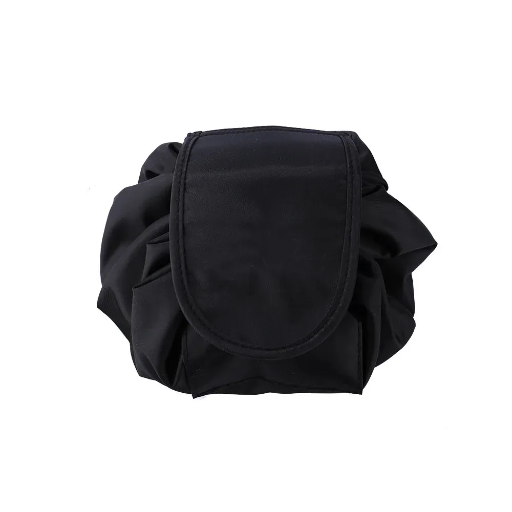organisateur voyage cosmétiques polyester noir décontracté ovale ouverture large intérieur zippe cosmétiques divers compression sac chaussures pochette rangement housse vêtements