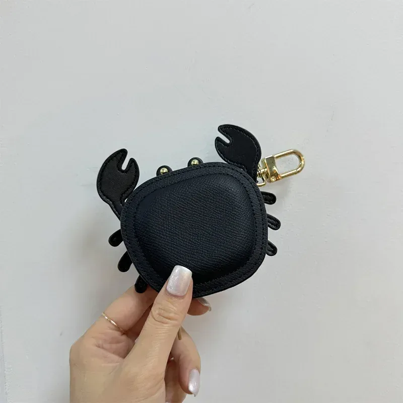 porte-monnaie crabe en cuir microcarence, mini portefeuille, maquillage, sac de rangement pour écouteurs, cartable, sac à main pendentif, accessoires de charme