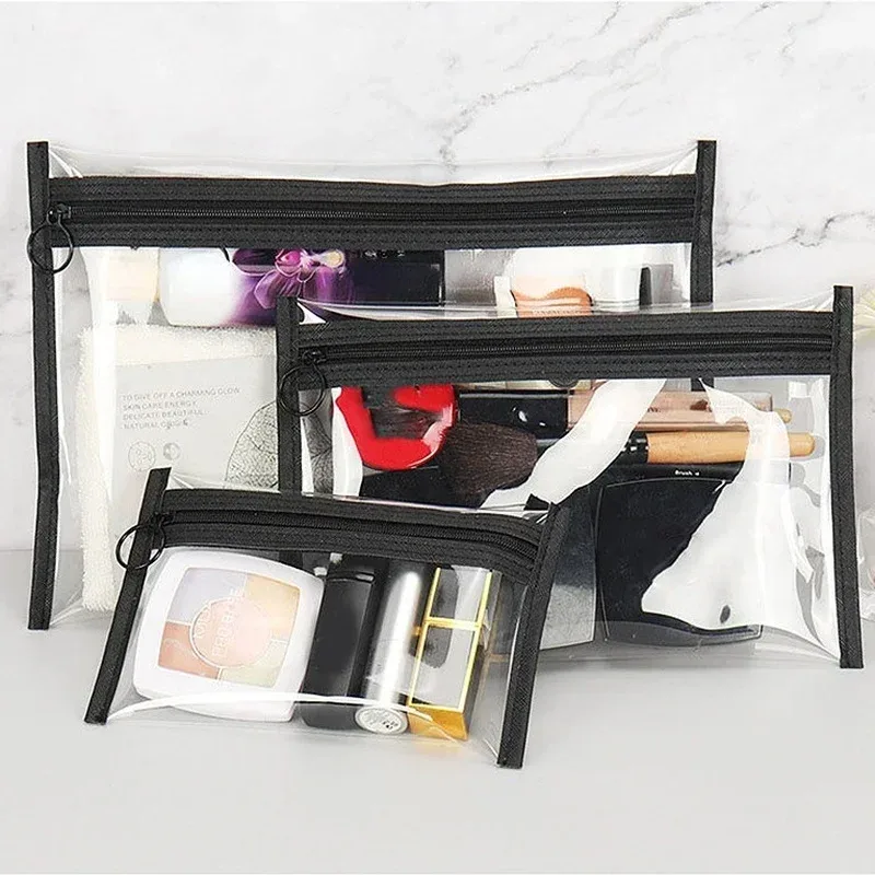 trousse de maquillage transparente en pvc pour femmes, trousses à cosmétiques, trousse de toilette, trousse de toilette, trousse à cosmétiques de voyage, trousse à monnaie pour enfants, trousse à poudres, trousse à cartes