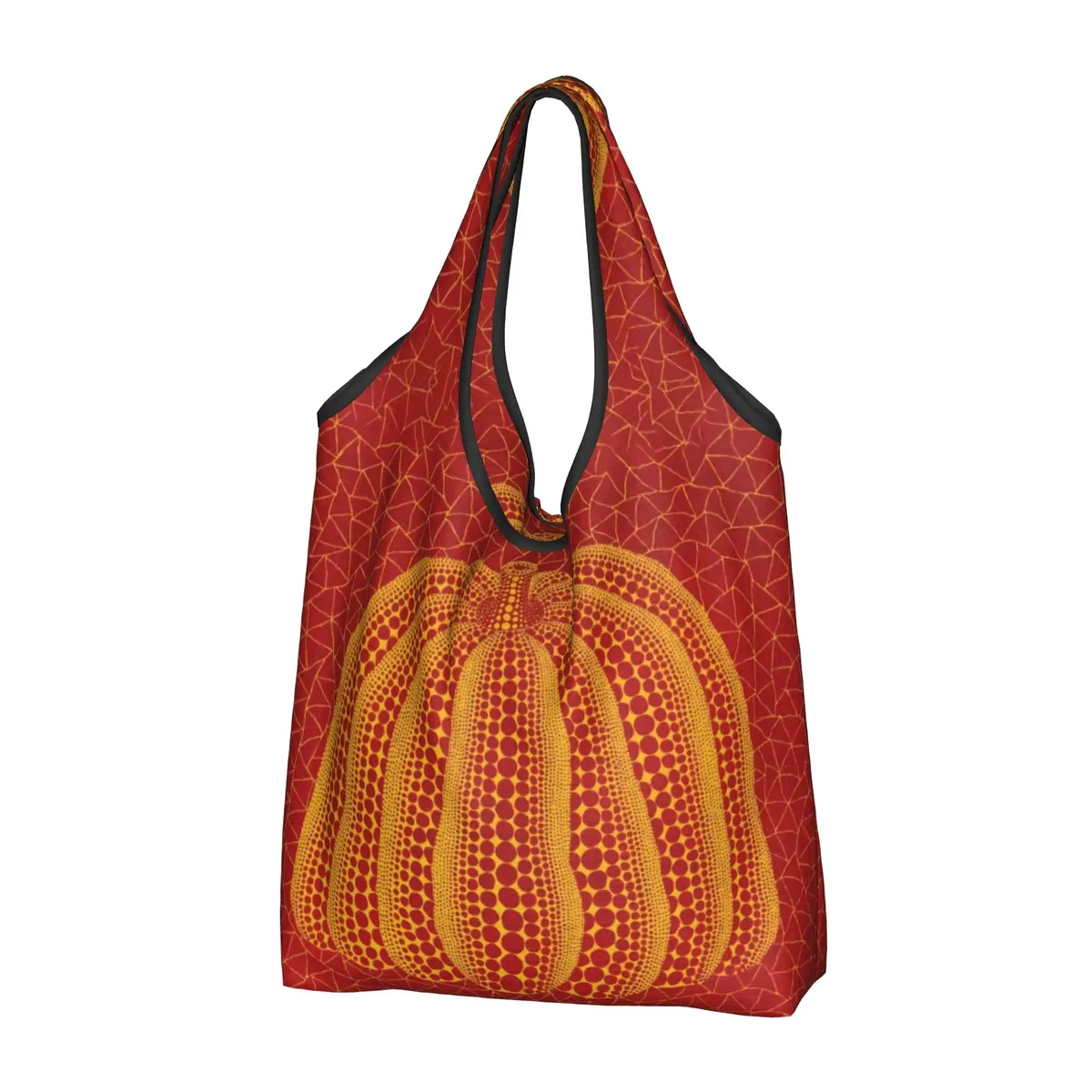 sac de courses abstrait yayoi kusama, sac fourre-tout mignon à bandoulière, grande capacité, sac à main portable à pois