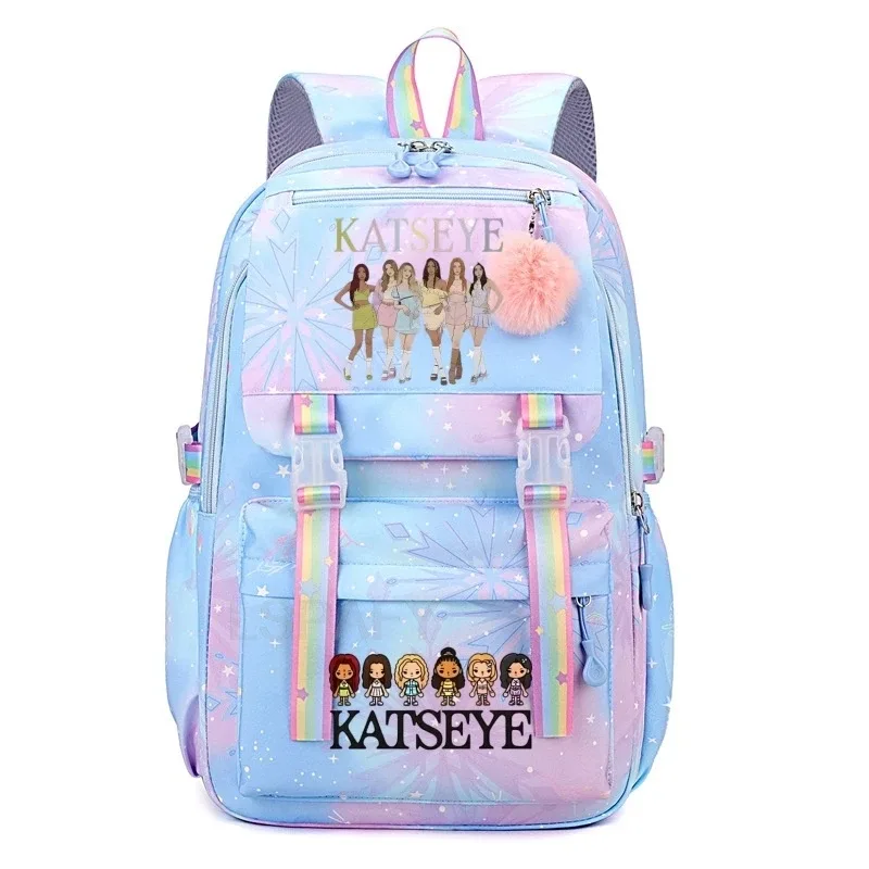 sac à dos kpop katseye pour femmes, sacs d'école multifonctionnels de grande capacité, sac à dos pour adolescents et étudiants, sac de voyage pour fans de mode