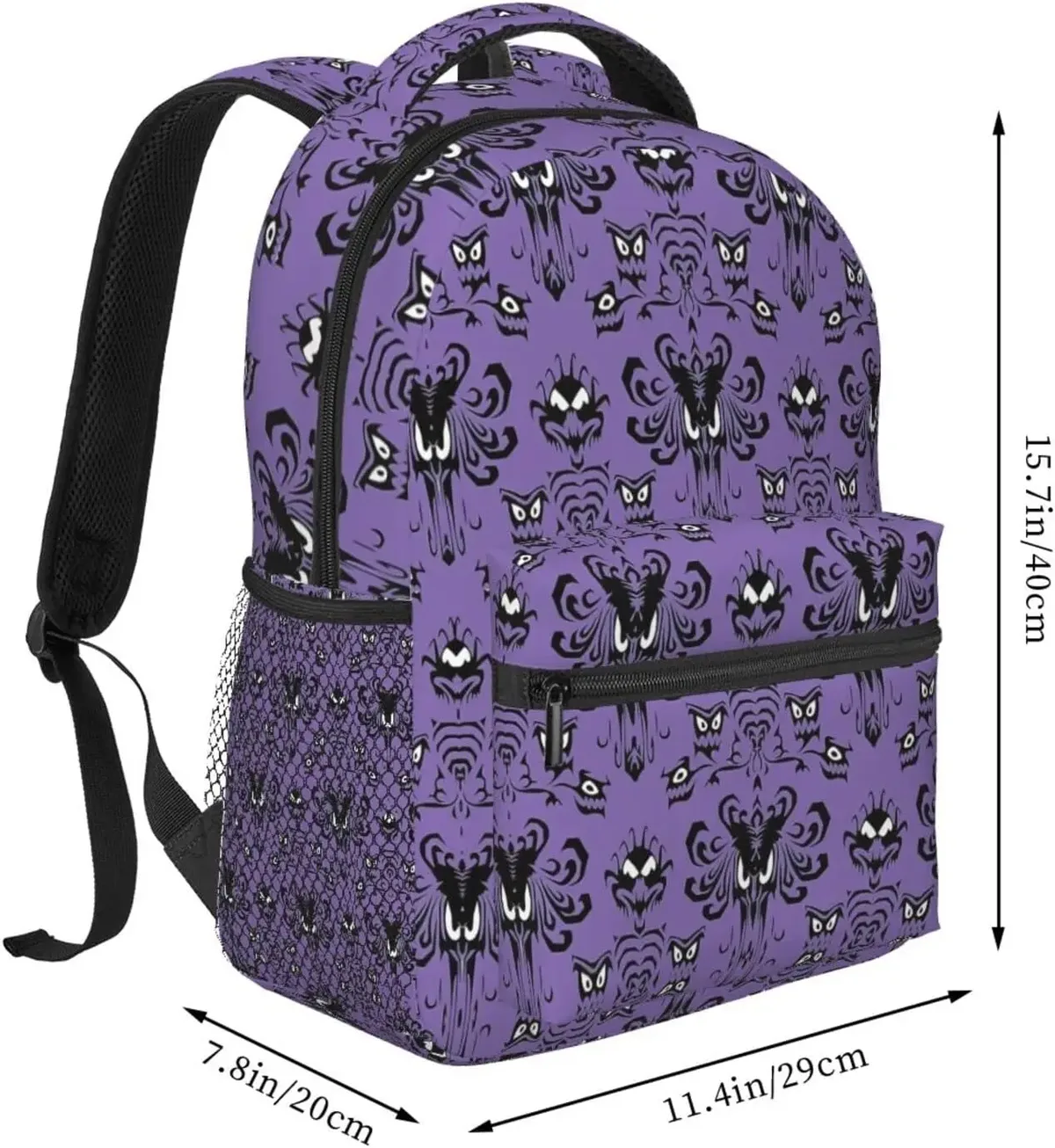 sac à dos d'école unisexe haunted horror mansion, imprimé en 3d, dessin animé drôle, sacs à dos pour ordinateur portable, sac à dos décontracté et durable