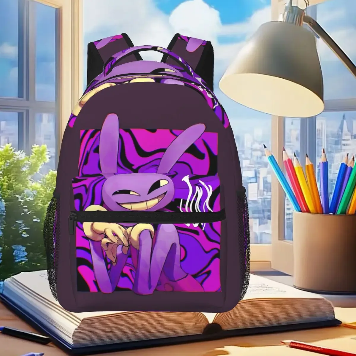 jax the amazing digital circus fanart animation series sacs à dos pour garçons et filles, sacs d'école pour étudiants, sac à dos pour ordinateur portable, sac à bandoulière