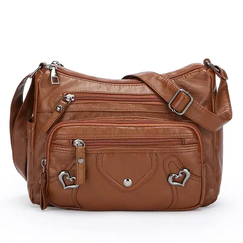 sac bandoulière multi-poches en cuir souple, sacs à main de luxe, sacs à main pour femmes, sacs à bandoulière de créateur pour femmes