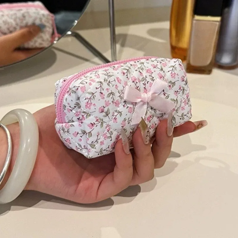 kawaii voyage petit cosmétique rouge à lèvres écouteur sac de rangement sac à main femmes portable mini maquillage sacs à main portefeuille pochette sacs organisateur