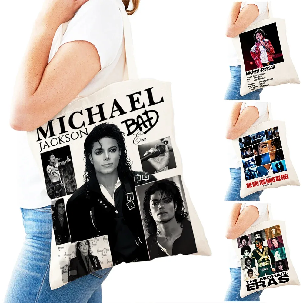 sacs à main michael jackson lady, double impression, super star, sac fourre-tout pour femme, léger, album, sac à main pour fille