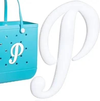1pc lettre décorative pour sac à main, lettres de l'alphabet de couleur blanche accessoires de décoration lettres de l'alphabet 3d pour sac fourre-tout de plage