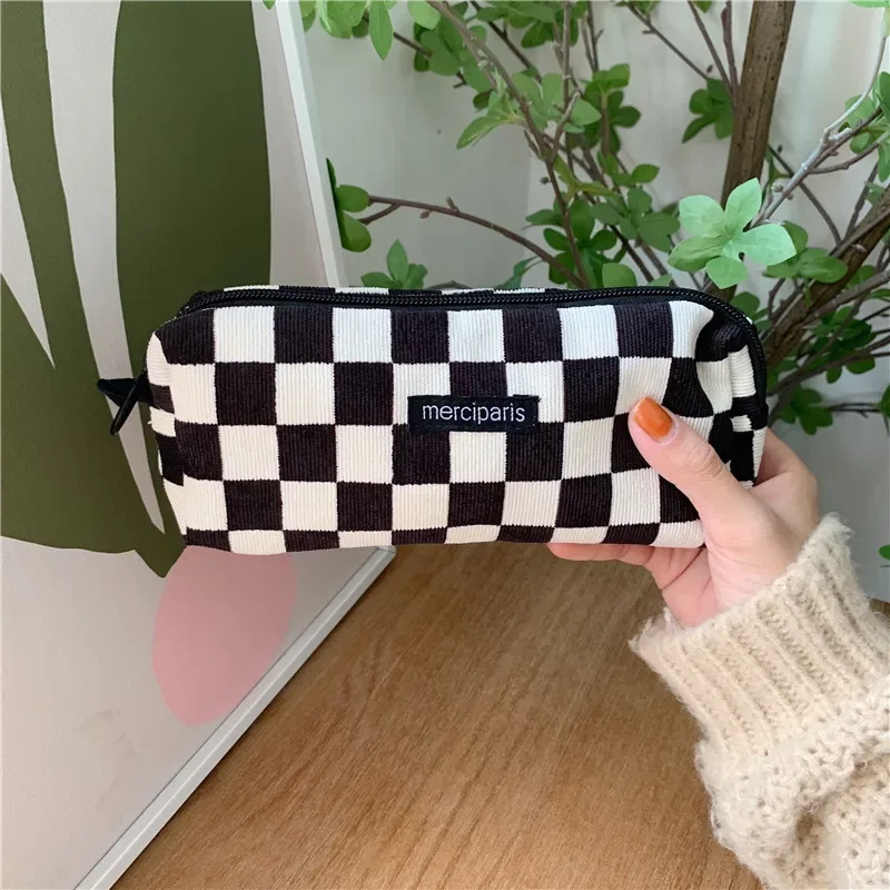 trousse de toilette de voyage en velours côtelé pour femme, pochette à rouge à lèvres, porte-monnaie, sac de rangement, sacs à maquillage, trousse scolaire, étui à maquillage