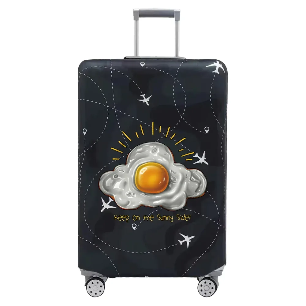 housse valise tissu extensible noire motif ramen bacon dessin animé voyage protection valise taille s m xl