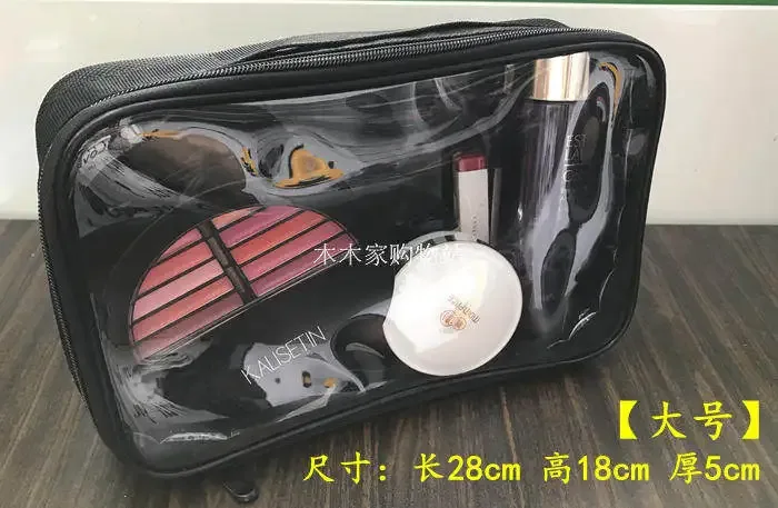 sac de voyage à grande capacité pour maquillage, organiseur de cosmétiques transparent en pvc pour articles de toilette et outils de coiffure, étui de transport portable