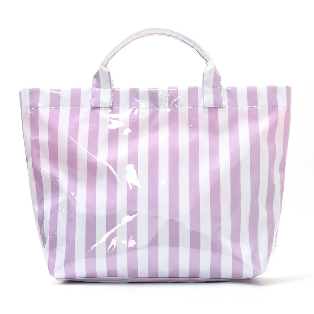 sac à main de voyage en polyester, design rayé, grande capacité, bagage à main, sac à bandoulière, valise de rangement pliable, accessoires de voyage