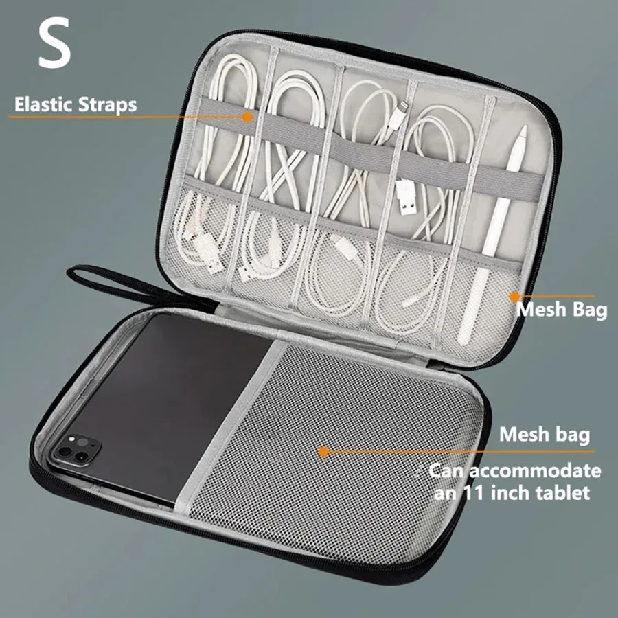 sac de rangement de câbles de données portables, chargeur usb numérique, fil d'écouteurs, boîte de rangement de batterie externe, kit de voyage, pochette de rangement
