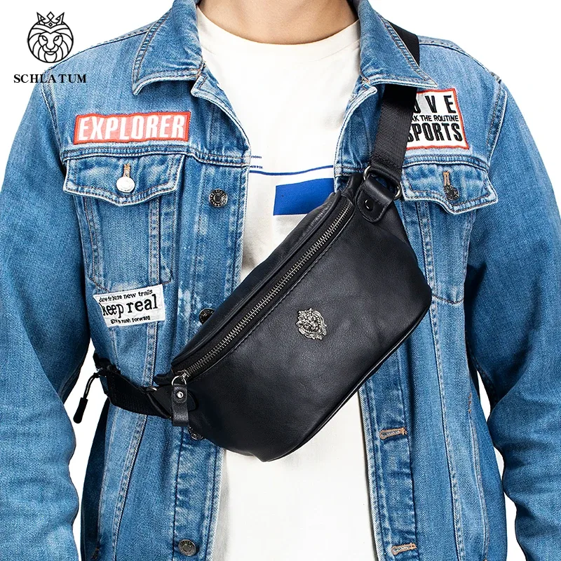 sacs banane en cuir véritable pour hommes, sac de ceinture, sac de taille à la mode, sac à bandoulière pour entraînement, voyage, camping, randonnée, marche