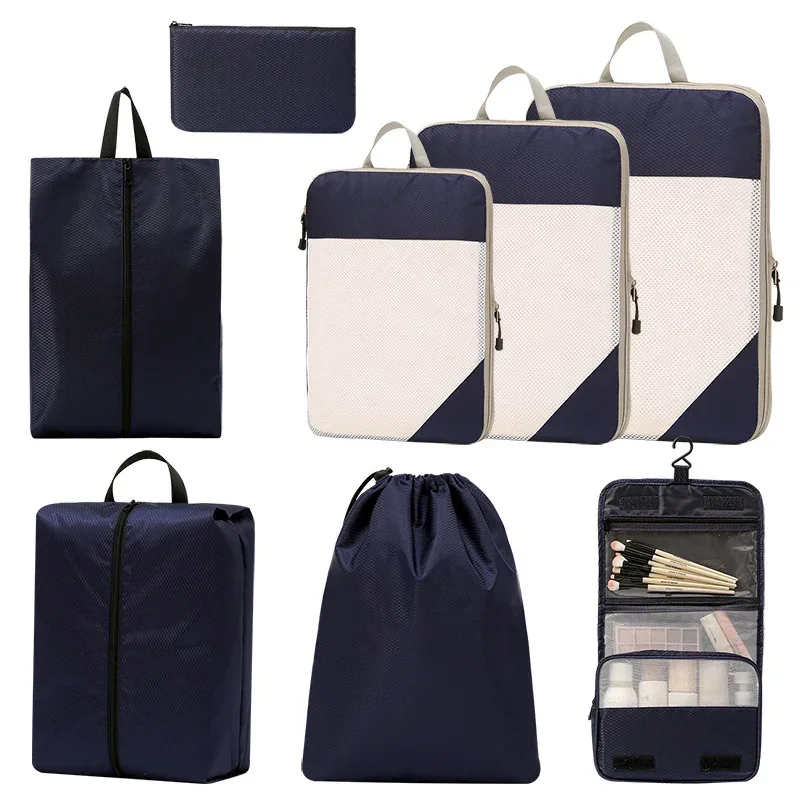 sac de rangement de voyage pour placard, bagages de voyage pour vêtements, chaussures, articles de toilette, cosmétiques, cubes d'emballage anti-poussière, sac de compression