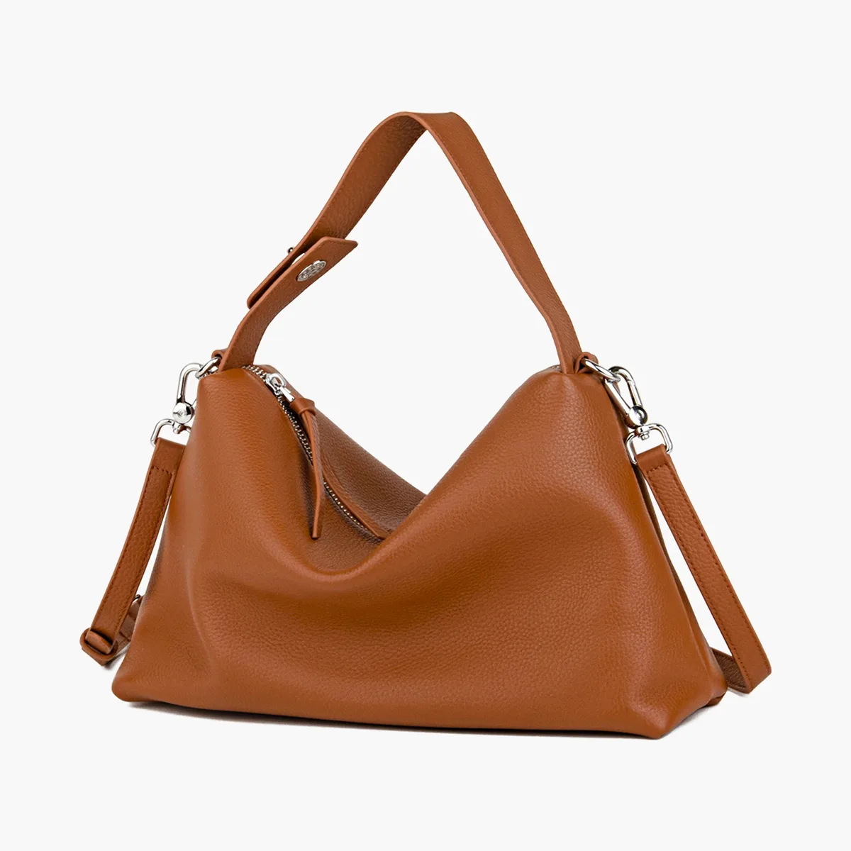 donna-in – sac à main demi-lune en cuir de vache véritable pour femmes, sac à bandoulière hobo en cuir de vache naturel pleine fleur, pour les affaires quotidiennes