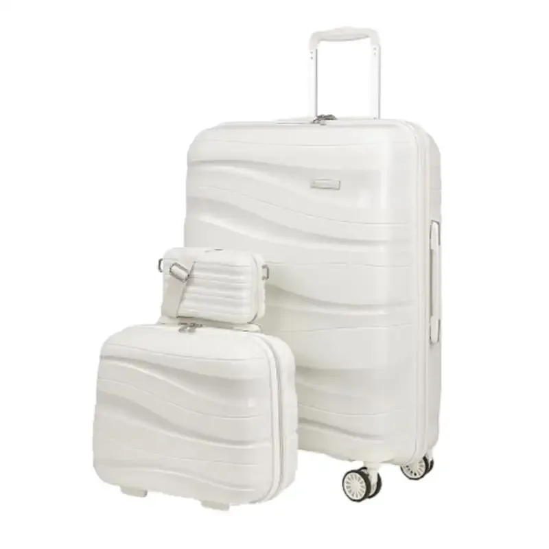 melalenia – ensemble de bagages à main 3 pièces, valise en matériau pp avec roulettes pivotantes, serrure rigide tsa
