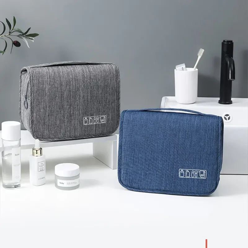 sac de rangement portable en tissu oxford pour hommes et femmes, trousse de toilette, trousse à cosmétiques, étanche, pour voyage