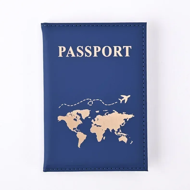 nouvelle couverture de passeport ensemble d'étiquettes de bagage en cuir pu protecteur de passeport étiquettes de bagage passeport portefeuille carte d'identité pince à billets