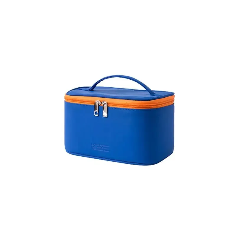 sac de maquillage portable en pu avec fermeture éclair, organiseur de produits de soin de la peau pour voyage, sac cosmétique grande capacité pour ranger les cosmétiques