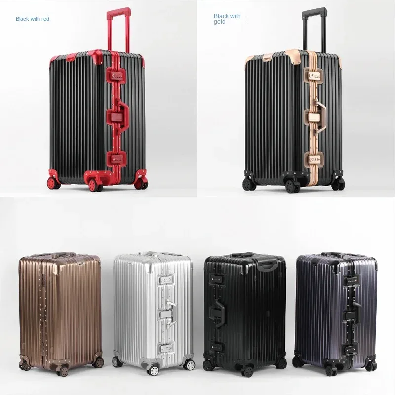 valise en alliage d'aluminium et de magnésium 100%, bagage métallique extra large, grande capacité, valise de voyage épaisse de 30 pouces, bagage de 32 pouces