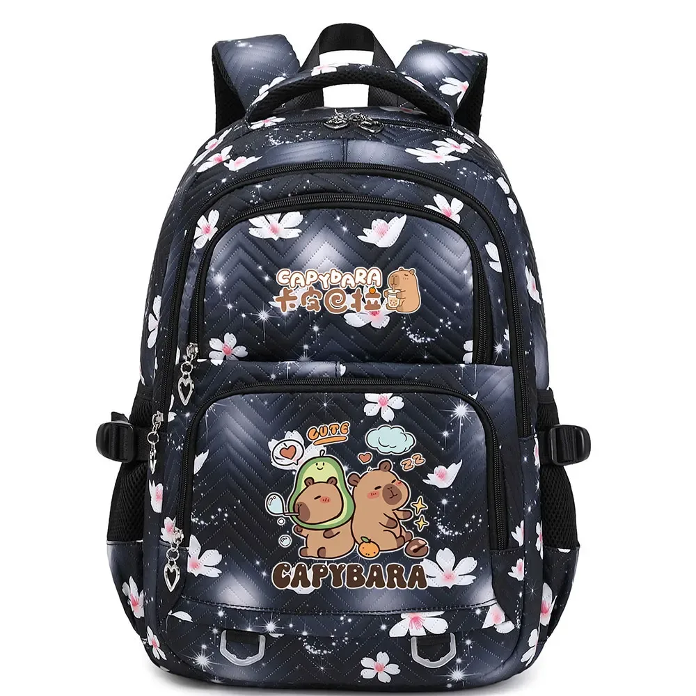 mignon capybara étudiant sac à dos étanche filles enfants retour à l'école livre sacs adolescents cartables femmes voyage sac à dos mochila