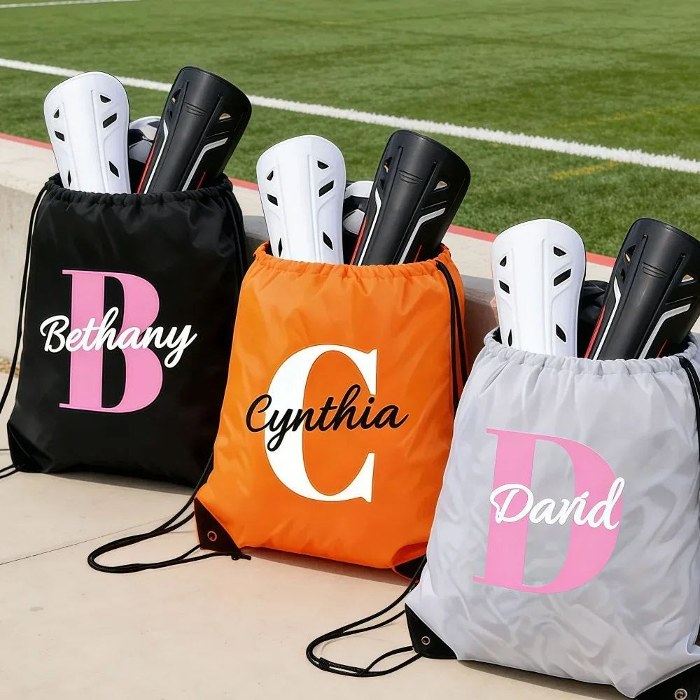 sac à dos à cordon personnalisé avec nom, sac de sport personnalisé avec fond renforcé, cordon de serrage pour le sport, les voyages, l'école, cadeau d'anniversaire
