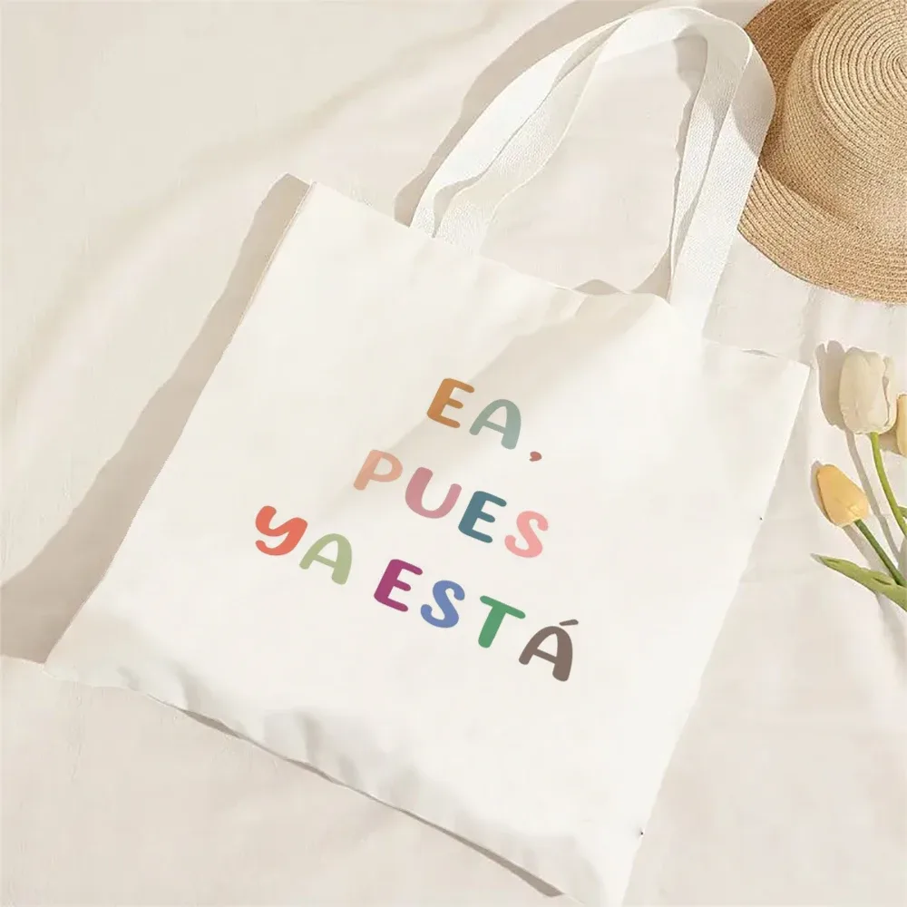 femmes espagnoles sac à bandoulière graphique harajuku shopper sacs grande capacité toile fourre-tout sac à main sans fermeture éclair eco décontracté fille sacs à main