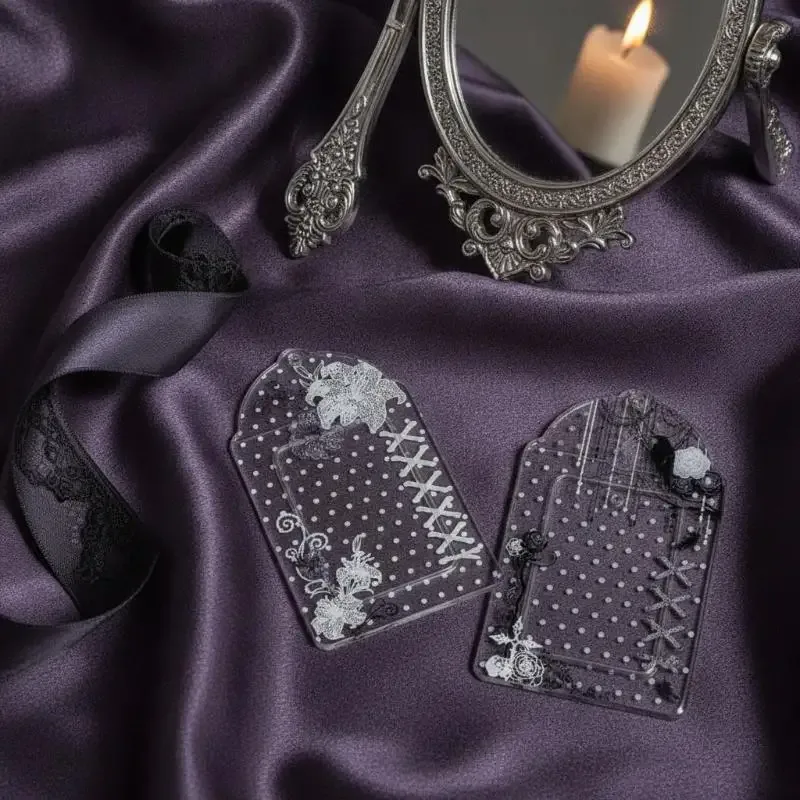 1 pièce pochette de rangement et de présentation pour photocards kpop et cartes d'idoles, en pvc à pois et motifs floraux, 3 pouces, avec pendentif
