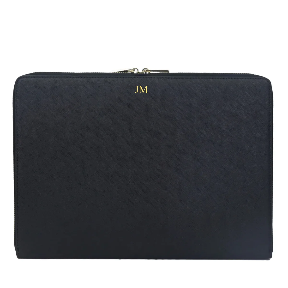 saffiano – pochette en cuir pu pour ordinateur portable, nom personnalisé, pour macbook 13 pouces, pochette d'ordinateur de voyage, housse de protection unisexe