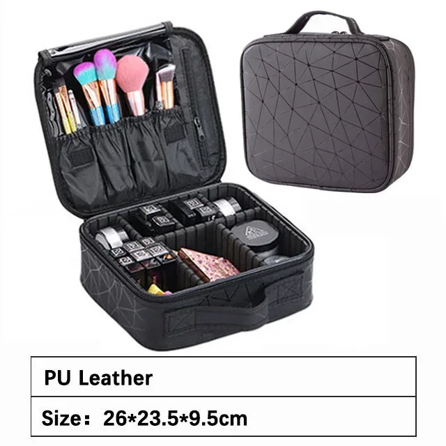 trousse de maquillage professionnelle de marque féminine, organisateur de cosmétiques d'esthéticienne à la mode, boîte de rangement, valise à outils pour ongles, sac de maquillage pour femmes