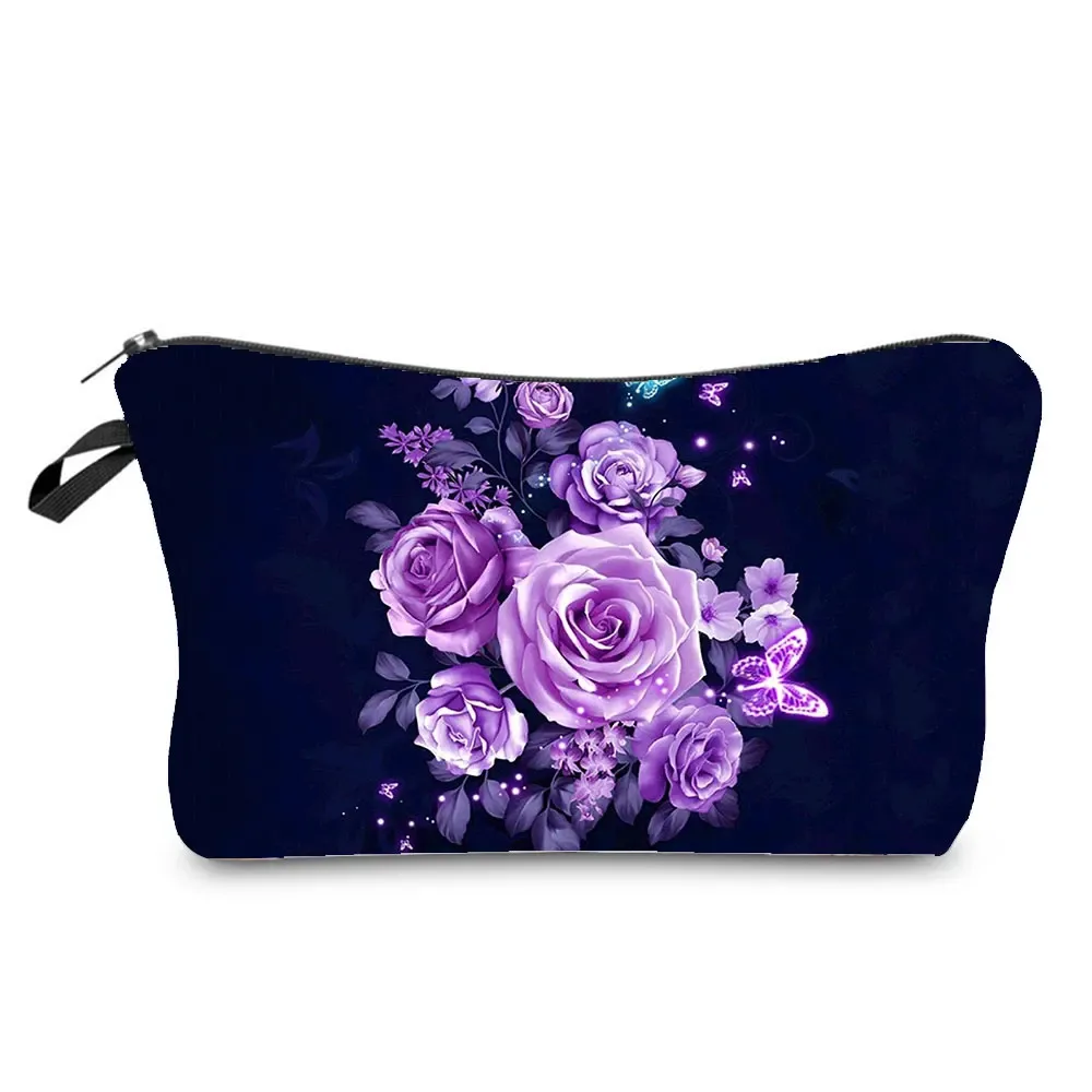sac à cosmétiques imprimé papillon pour femmes, trousse à crayons d'école pratique avec animaux, mini sac de rangement de voyage, sacs de maquillage pour dames