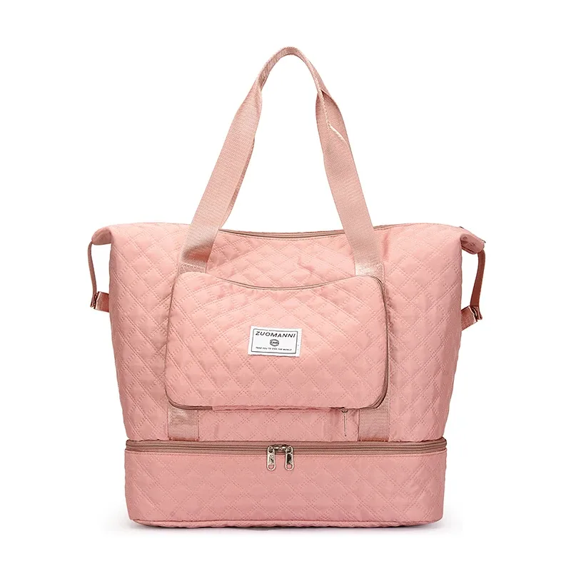 sac de voyage de grande capacité pour femmes, léger, motif argyle, sac de nuit pour week-end, sac de rangement épais pour salle de sport