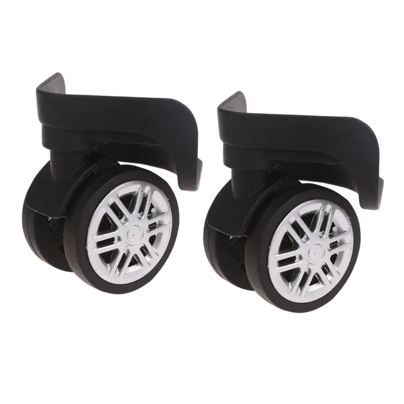 roues bagage plastique noire jantes argentées pivotantes grande capacité charge installation facile bricolage usage voyage