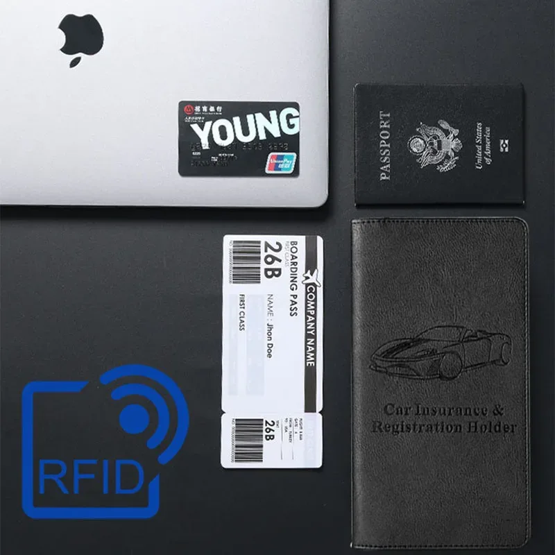 porte-documents de voiture en faux cuir de qualité supérieure/porte-passeport couvre hommes/femmes id avion billet passeport organisateur accessoires de voyage