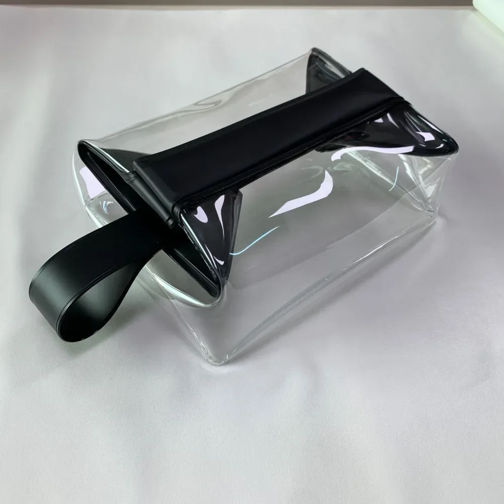 trousses de toilette transparentes avec fermeture magnétique, trousse de maquillage anti-fuite, pochette cosmétique en pvc de grande capacité pour femmes et hommes, voyage