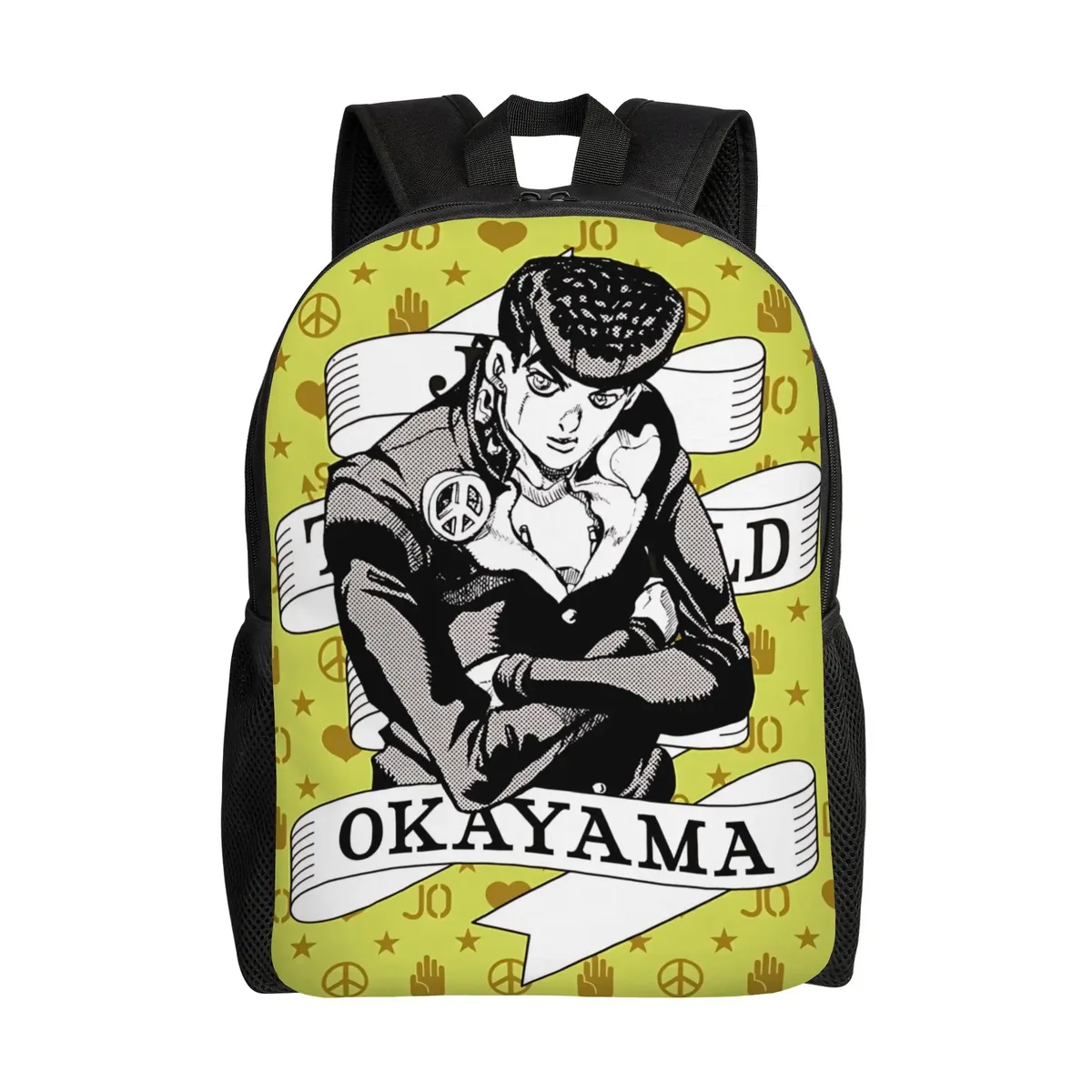 sac à dos jojo's bizarre adventure world, sac ita, sac à dos décontracté pour le camping avec fermeture éclair, motif anime jojo