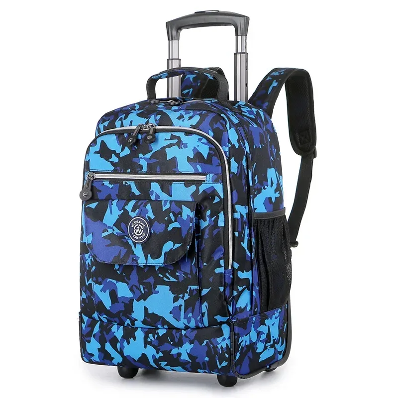 mode chariot bagages sac à dos avec roues voyage grande capacité chariot sacs bagages roulants ordinateur portable d'affaires sac d'école